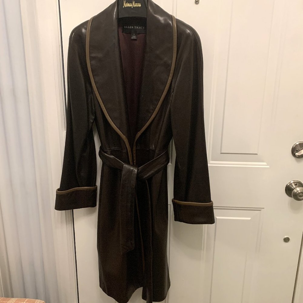 Ellen Tracy  Leather Coat